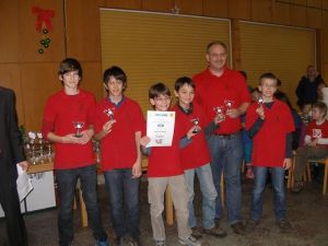 Platz 7 für (v.l.) F. Richter, M. Habersetzer, B. Melde, V. Buckels, T. Verfürth und K. Verfürth