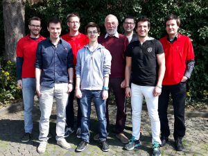 Turm Kleve II (v.l.n.r.): F. Hermsen, D. Aengenheister, U. Richter, B. Melde, B. Schumacher, S. Jaspers, C. Sarmiento Castrillon, M. Walterfang. Es fehlen K. Lorum, G.-J. v. Vliet, C. Lange, T. Huybregts, D. Hoenselaar, J. Wiegersma, D. Simon